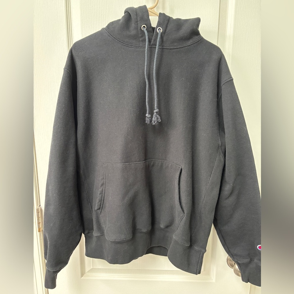 Champion Reverse Weave Men's Unisex Black Pullover Hoodie Size Large